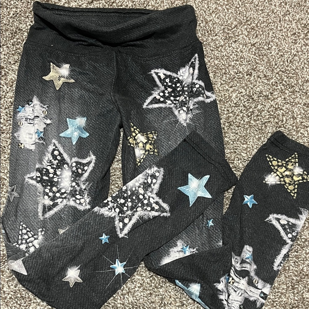 Justice Black Starry Kids Leggings